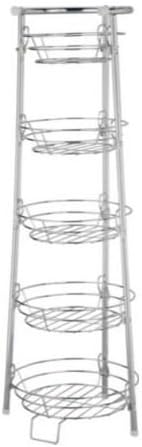 5 Tier Chrome Finish Vegetable Stand Available Size H86.5, W33.5, D31.5cm.