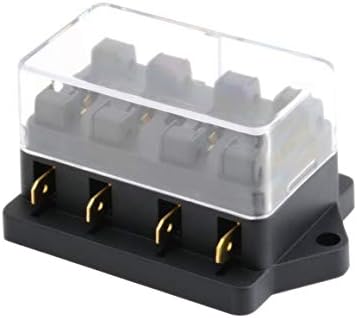 Funnyrunstore Caja de fusibles de 4 vías CC 12 V 24 V Circuito de CC de