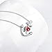 YFN 925 Sterling Silver Ship Anchor Pendant Necklace with Created Ruby Jewelry for Women