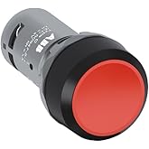 ABB CP110R-01 Push Button Operator, 22 mm, Momentary, 1 NC, Flush Operator, Red