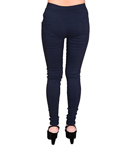 superior washer & gasket women's lycra jeggings - navy blue