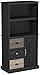 Ameriwood Home Mercer Storage Bookcase with Multicolored Door and Drawer Fronts, Black