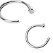 Surgical Steel Nose Ring Piercing Hoop 20 Gauge 1/4 Set of 2