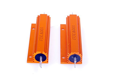 LM YN 100 Watt 3 Ohm 5% Wirewound Resistor Electronic Aluminium Shell Resistors Gold Suitable For Inverter, LED lights,Frequency Divider, Servo Industry 2-Pcs - Thumbnail 3