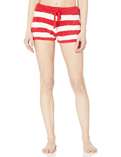 Ahh By Rhonda Shear Women's Marshmallow Drawstring Short, Red/Cream Stripe, Med…