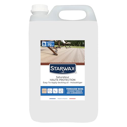 STARWAX - Saturatore alta protezione - incolore - Grande formato - Protegge e nutre in profondità le fibre del legno - Resistente alle intemperie - Asciugatura rapida - Inodore - 6 l