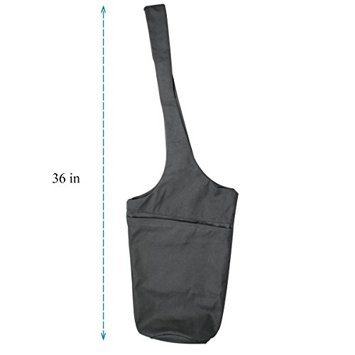 Okela Yoga Mat Bag by, Long Strap Yoga Mat Tote Sling Carrier with Side Pocket & Zipper Pocket, Fits Most Size Mats (Dark Gray(M Size))