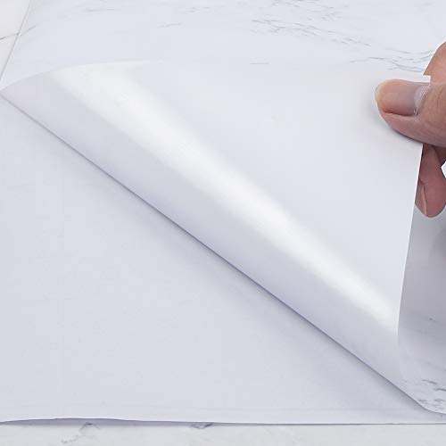 Hatoku Marble Contact Paper 17.71 inch X 196.85 inch Decorative Self-Adhesive Film Removable Granite Gray, White Roll Kitchen Countertop Cabinet Furniture is Renovated Thick Waterproof PVC - Thumbnail 3