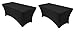 ifavor123 Set of 2 Premium Quality Fitted Spandex Stretch Tablecloth - Rectangle Durable Fabric Table Cover for 6 FT. Long Banquet Table (Black)