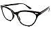AStyles - Vintage Inspired Gradient Half Tinted Frame Clear Lens Cat Eye Glasses (Black, Clear)