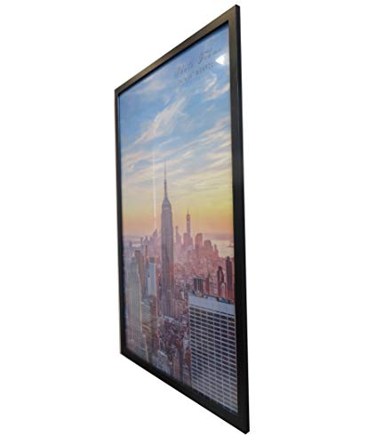 Frame Amo 24x36 Black Modern Wood Picture or Poster Frame, 1 inch Wide Border, 3-Pack - Thumbnail 2