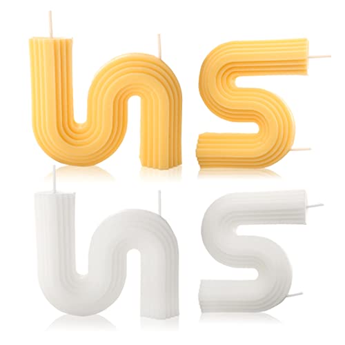 Summer Decorative Candles Twisted Candles S Shaped Minimalist Decor Candles, Aesthetic Cool Candles Modern Candles Trendy Home Room Shelf Desk Decor Candle