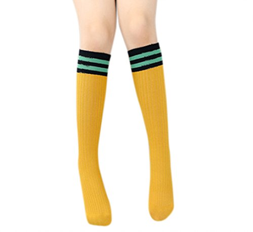 Kids Girls Stripe Long Cotton Socks School Uniform Knee High Socks Classic Stockings - Thumbnail 2