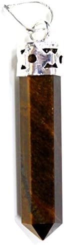 1 (ONE) Tiger Eye Pendant Silver Plated-- Pencil Point Pendant RP Exclusive COA (AM2B9-07)