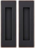 Sehrgut Flush Pull Handle (2 Pack) 6" Rectangular Plated Oil Rubbed Bronze, Free of Sharp Edge, for Sliding Pocket Barn Door or Cabinet