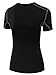 Neleus Women's 3 Pack Compression Wear Athletic Shirts,002,Black,Blue,rose Red,USA M,EUR L