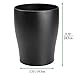 mDesign Steel 1.67 Gallon Trash Can Small Round Wastebasket Metal Garbage Container Recycle Bin for Waste, Recycling in Bathroom, Kitchen, Bedroom, Home Office, Outdoor Trashcan - Black