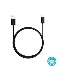 Motorola Essentials USB-A a USB-C (Tipo C) Cable de datos   carga 3.3 ft 3,3 pulgadas para Moto X4, Z, Z2, M, paquete individual   negro, Paquete de 1
