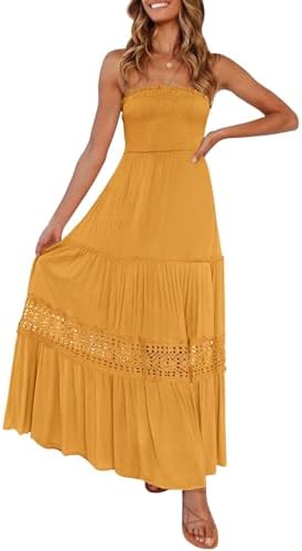 one shoulder maxi dress amazon Amazon.com: Women's One Shoulder Summer Casual Dresses Beach Vacation  Travel Boho Sleeveless Smocked Maxi Long Dress (S, Beige) : Clothing, Shoes  & Jewelry