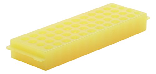 Camlab Plastics RTP/7110-48Y 48 Well Polypropylene Reversible Rack, Yellow