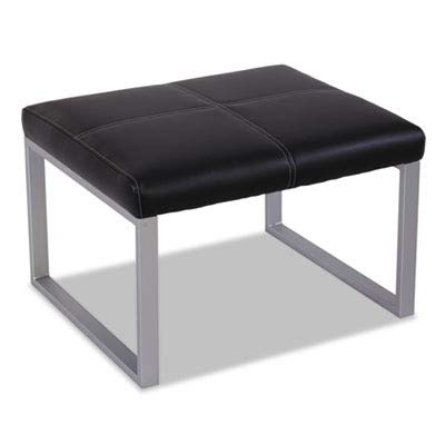 Alera ALERL8319CSM Ispara Series Cube Ottoman, 26-3/8 x 22-5/8 x 17-3/8, Black/Silver