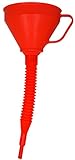Attwood 14580-1 Marine Non-Splashing Filter Funnel with Handle and Long Flexible Nozzle, Red Finish