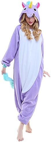Adult Unicorn Onesies Kigurumi Pajamas Cute Animal Costume Cospaly Partywear Outfit Homewear New Purple M