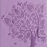 iPad Mini 2 Mini 3 Case, LittleMax(TM) Lightweight PU Leather Flip Stand Embossed Cat & Tree Case Smart Cover with Auto Wake/Sleep for Apple iPad Mini 3/2/1 [One Free Stylus Pen]-#2 Purple