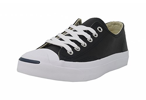 Converse Jack Purcell Leather Fashion-Sneakers, Black/White, 11.5 B(M) US Women / 10 D(M) US Men