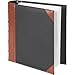 Executive Binder, English Leather 2 Tone with Stitching and Ribbed Spine, Heavy Duty 1.1/2 Inch 3 D-ring with Buster, Holds 350 8.5x 11 Sheets (Black)
