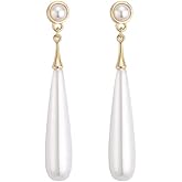 Pearl Drop Clip-On Non Pierced Earring - Elegant Women's Long Pearl Dangly Earrings