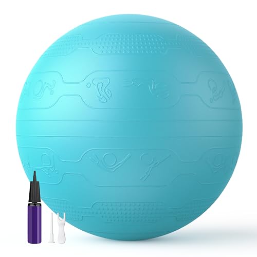 PROIRON, Pelota de Pilates, Fitness, Yoga, Embarazo, Deporte, Fitball para Ejercicios Gimnasia, 55/65/75cm, Anti-pinchazos, Incluye Inflador