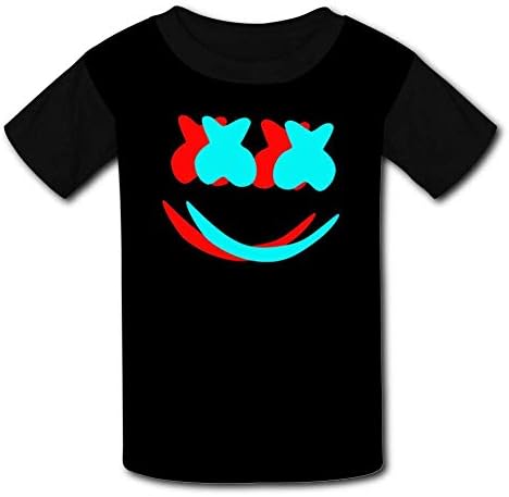 Black Raglan T-Shirts, Marsh-Mello Short Sleeve Sports Sweat Tee for Teen Kids Boys Girls