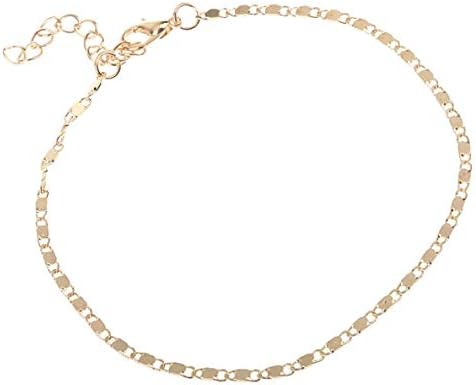 Alohamoni アロハモニ アンクレット シンプル ゴールド シルバー 足首 ブレスレット サンダル チェーン バングル 細見え 足 細く キレイ 調整 アジャスターチェーン付き レディース メンズ 男女兼用 ユニセックス