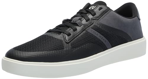 Cole Haan Men’s Grand Crosscourt Winner Sneaker, Black/Gray Pinstripe/Ivory, 8.5 Wide