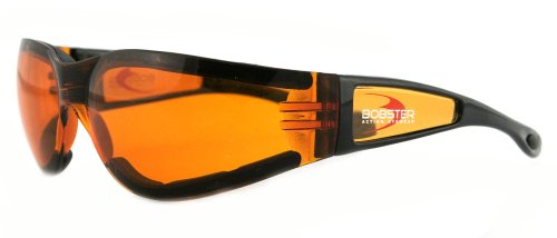 Bobster Shield Sport Sunglasses,Black Frame/Amber Lens,one size