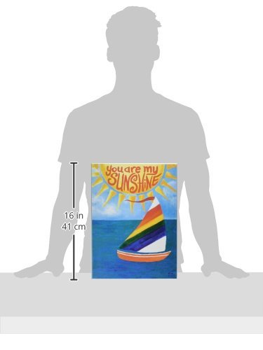 Stupell Home Dcor You Are My Sunshine Rainbow Sailboat Rectangle Wall Plaque, 11 x 0.5 x 15, Proudly Made in USA