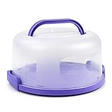 Cake Carrier with Handle 10in Cake Stand Purple