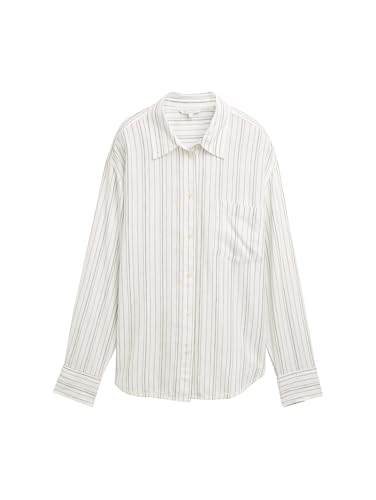 TOM TAILOR Denim Camicetta Donna, 37833 - Strisce Verticali Bianche, XS