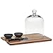 Libbey 4-Piece Acaciawood Cheese Board Set, Round Charcuterie Board with Glass Dome, Knife and Bowls, Charcuterie Boards Gift for Weddings, Parties