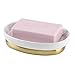 iDesign InterDesign Bar Bathroom Vanities, Kitchen Sink York Soap Dish 2, Soft Brass and White