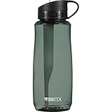 Brita 34 Ounce Hard Sided Water Bottle with 1 Filter, BPA Free, Black