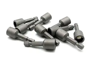 TEMO 10 pc Impact Ready 3/8 Inch (9.5 mm) Magnetic Nutsetter Set 1/4 Inch (6 mm) Shank