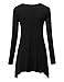 Lock and Love WT953 Womens Round Neck Long Sleeve Rib Trapeze Tunic Top XXL Black