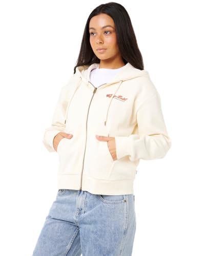 Rip Curl Women's Surf Dreams Zip-Up Hooded Fleece Sweatshirt, Bone 254