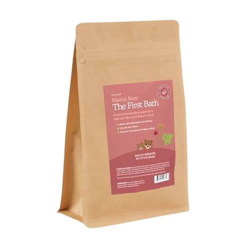 SPRIGS Mama Bear The First Bath, 8 Oz | Natural Herbal Postpartum Recovery Soak | Reusable Bathtub Bag with Sea Salt & Soothing Herbs like Uva Ursi & Goldenseal | For Postnatal Bathing & Perineal Care