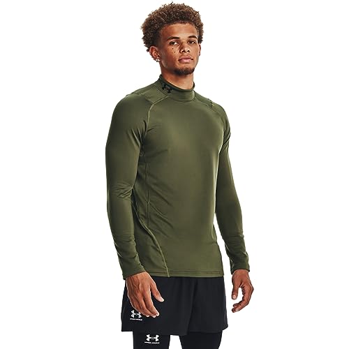 Under Armour Men’s ColdGear Armour Fitted Mock, (390) Marine OD Green / / Black, Small