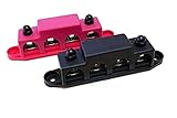 Bay Marine BusBar - Large 4-Post Power Distribution Block - Pair of 3/8