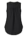 Altelime Women's V Neck Double Layered Pleated Chiffon Blouse Office Tank Top Shirts