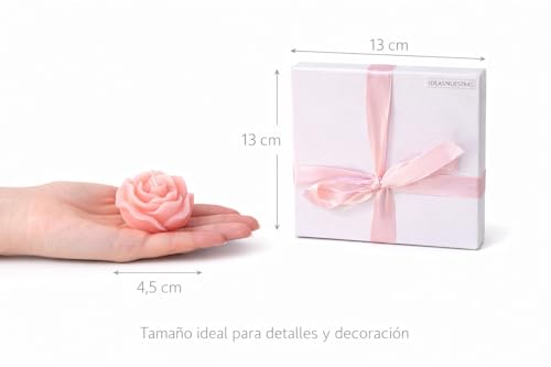 Scented Rose Candles (Pack of 9) – Decorative Candles for Mother's Day, Women, Wedding and Communion – Gift Box with Organza Bags Included Ideas Nuestras®